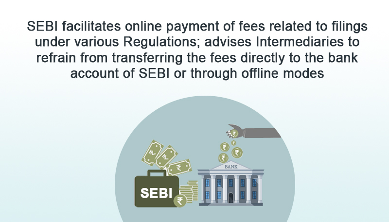 SEBI facilitates online payment of fees related to filings under various Regulations; advises Intermediaries to refrain from transferring the fees directly to the bank account of SEBI or through offline modes