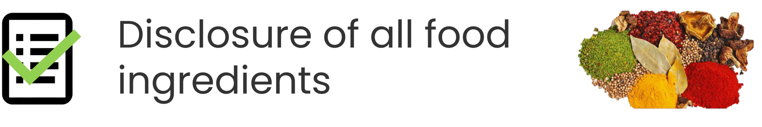 Disclosure of all food ingredients