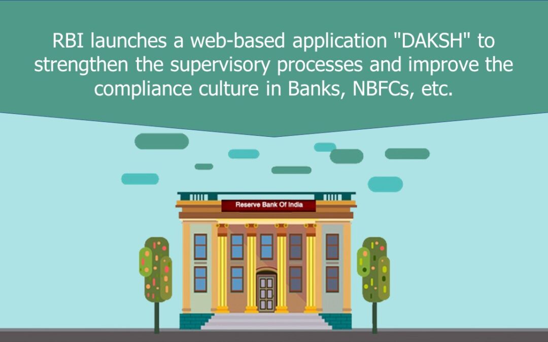 RBI launches a web-based application “DAKSH” to strengthen the supervisory processes and improve the compliance culture in Banks, NBFCs, etc.