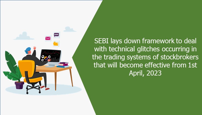 SEBI lays down framework to deal with technical glitches occurring in the trading systems of stockbrokers that will become effective from 1st April, 2023