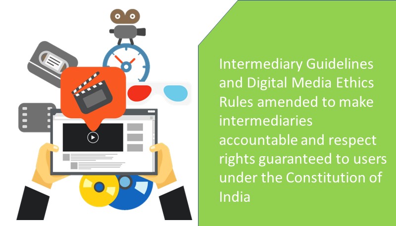 Intermediary Guidelines and Digital Media Ethics Rules amended to make intermediaries accountable and respect rights guaranteed to users under the Constitution of India