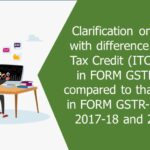 Clarification on dealing with difference in Input Tax Credit (ITC) availed