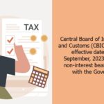 Central Board of Indirect Taxes and Customs (CBIC) extends the effective date till 30th September, 2023 for making non-interest bearing deposit with the Government