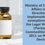 Ministry of Consumer Affairs issues Direction for implementation of exemptions under the Legal Metrology (Packaged Commodities) Rules, 2011 on Medical Device