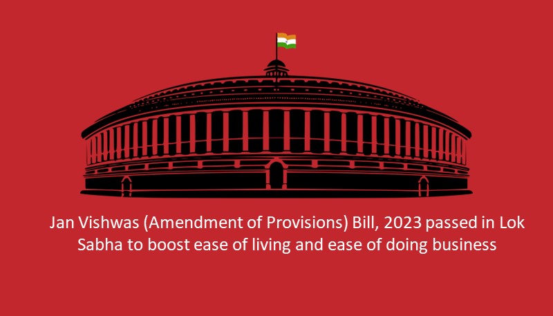 Jan Vishwas (Amendment of Provisions) Bill, 2023 passed in Lok Sabha to boost ease of living and ease of doing business