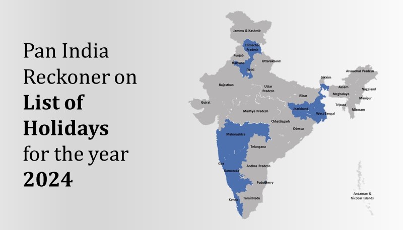 Pan India Reckoner on List of Holidays for the year 2024 - Lexplosion