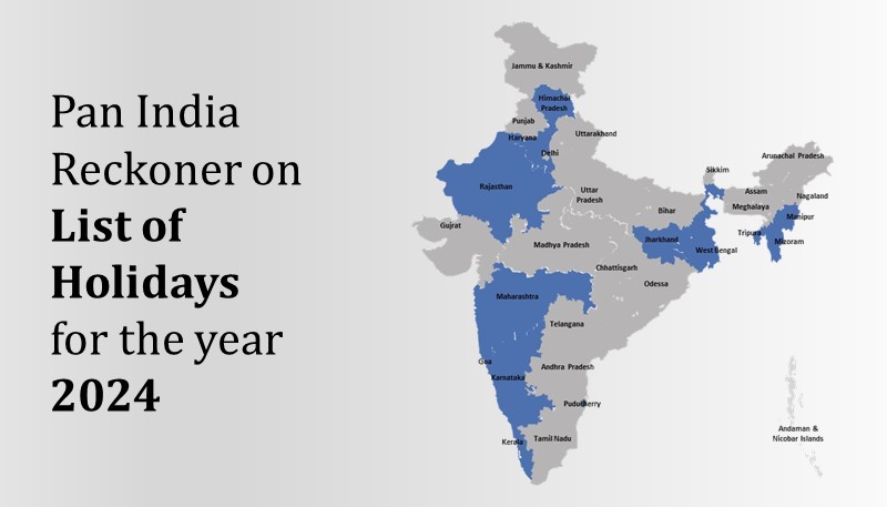 Pan India Reckoner on List of Holidays for the year 2024