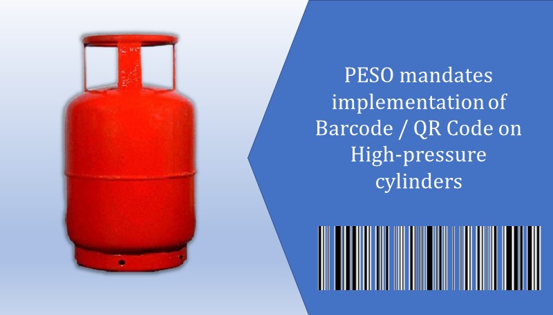 PESO mandates implementation of Barcode / QR Code on High-pressure cylinders