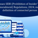 SEBI issues SEBI (Prohibition of Insider Trading) (Third Amendment) Regulations, 2024; modifies the definition of connected person