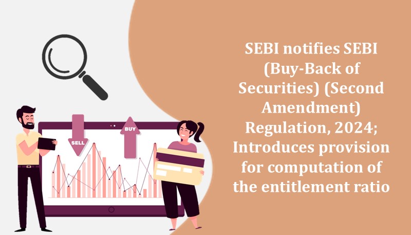 SEBI notifies SEBI (Buy-Back of Securities) (Second Amendment) Regulation, 2024; Introduces provision for computation of the entitlement ratio