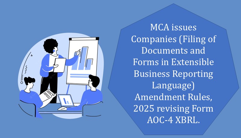 MCA issues Companies (Filing of Documents and Forms in Extensible Business Reporting Language) Amendment Rules, 2025 revising Form AOC-4 XBRL