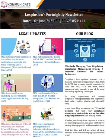 Regulatory newsletter by Lexplosion in June 2025