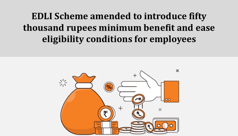 EDLI Scheme amended to introduce fifty thousand rupees minimum benefit and ease eligibility conditions for employees