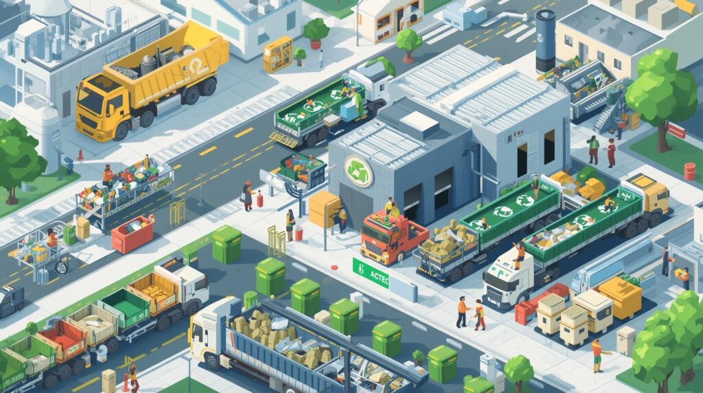 An-image-to-show-Solid-Waste-management.-The-image-should-be-animated-image-without-any-words-on-the-image