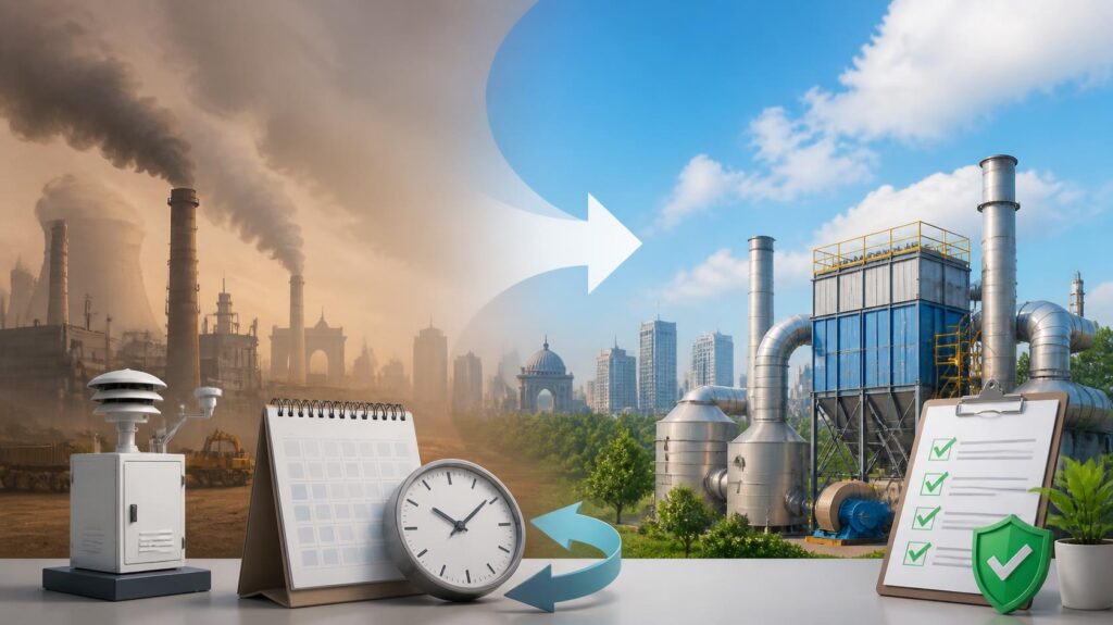 CAQM revises date of implementation of Particulate Matter (PM) emission standards for specified industries across Delhi-NCR; revised PM emission standards to come into effect from 1st October 2026