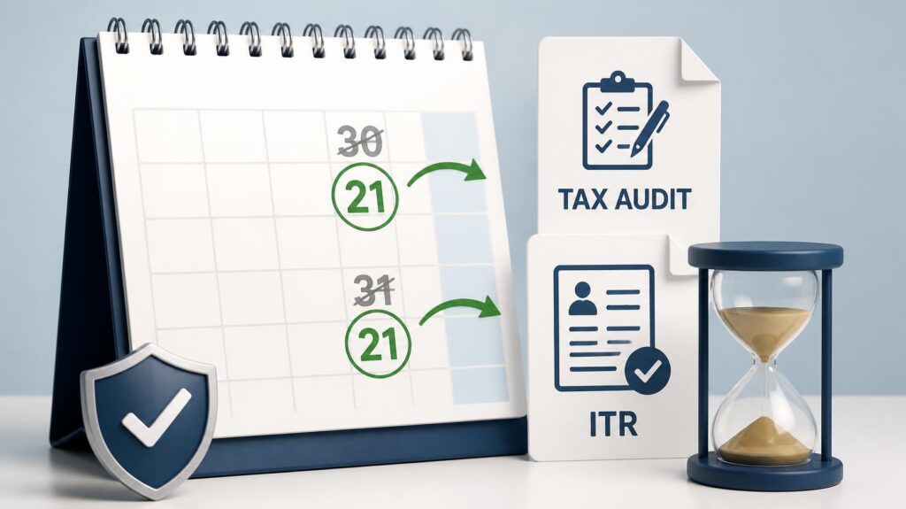 CBDT extends filing of Tax Audit report from September 30, 2026 to October 21, 2026 and Income Tax Return from October 31, 2026 to November 21, 2026