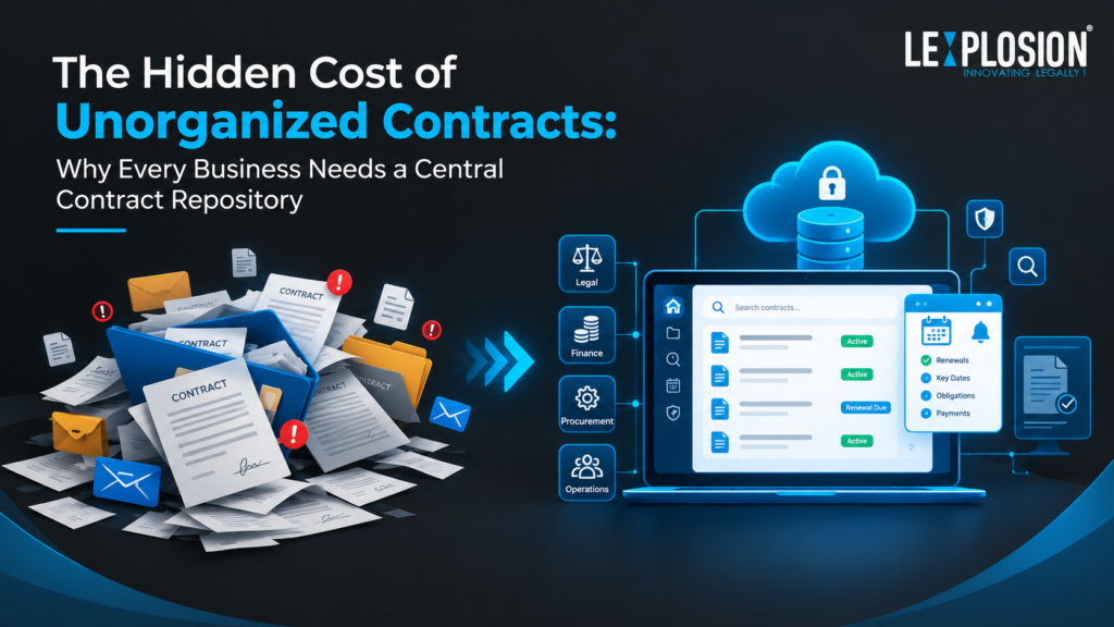 Central contract repository showing organized digital contracts, renewal tracking, and document management